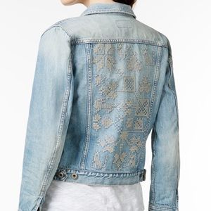 Lucky Brand Embroidered Denim Jacket